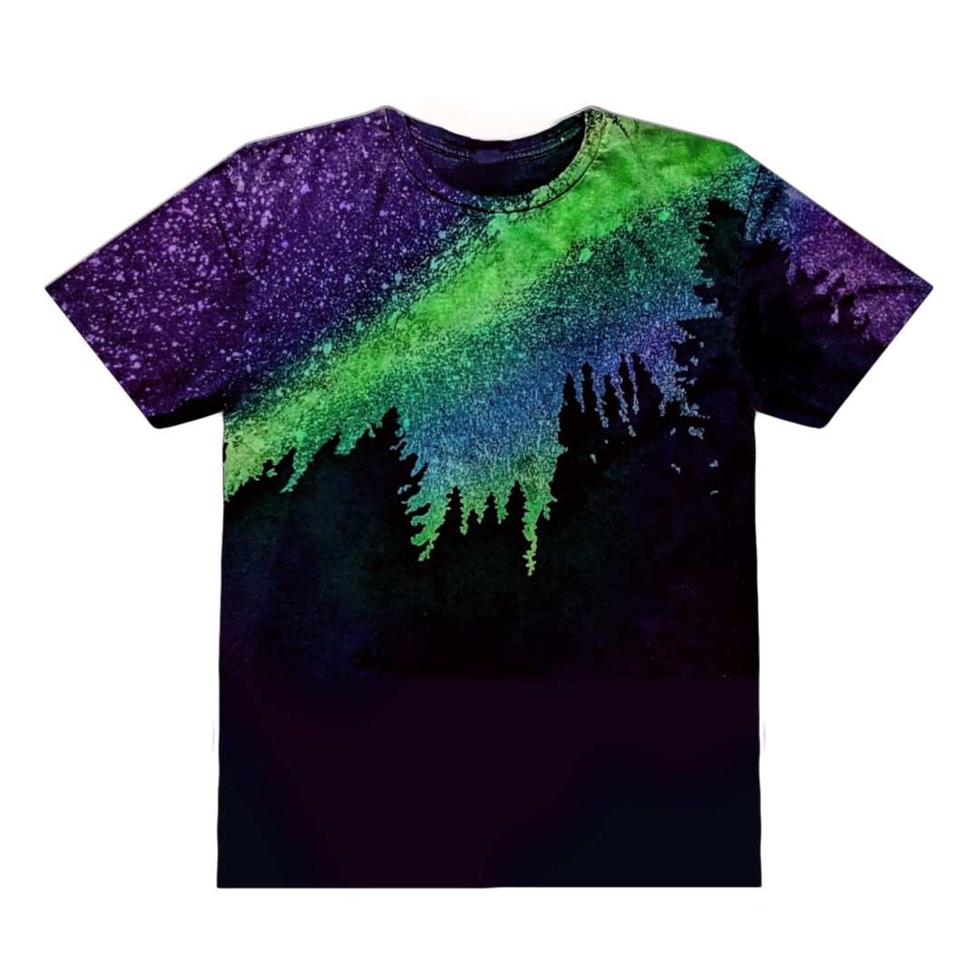 Reverse Dye Northern Lights Forest Tee Custom Acid Wash T Shirt MakerPlace by Michaels